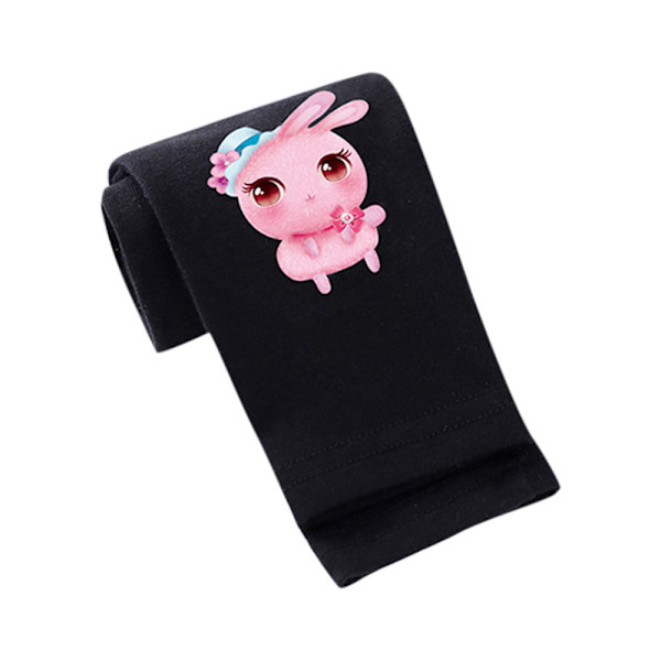 Cartoon Unicorn Tryckta Barn Flickor Skinny Leggings Byxor 2-12 År Black 100cm