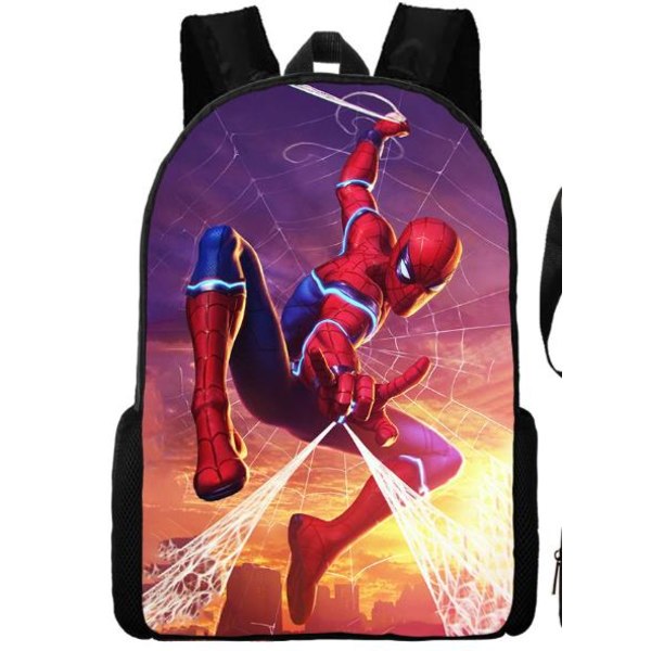 Flickor Pojkar Anime Spider-Man Studenter Ryggsäck Resväska D