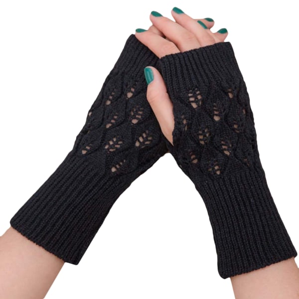 Kvinnors fingerlösa handskar handskar halvfinger handskar black