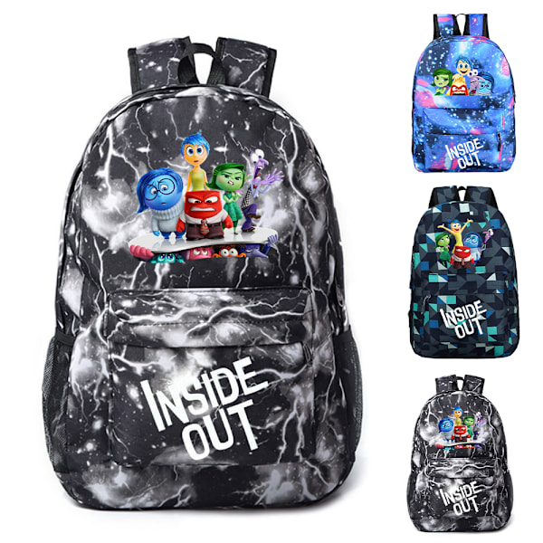 Inside Out Student Skolryggsäck Stor Kapacitet Full Print Ryggsäck Påskgåva C