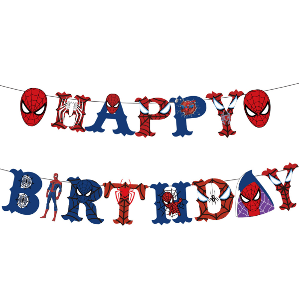 Grattis på födelsedagen Spiderman-tema ballonger Kit Party Cake Toppers