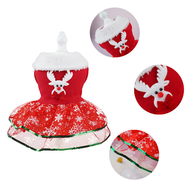 Jultomte-kläder för hundar och katter, juldräkt, vintervarm cosplay-dräkt för valpar Red L