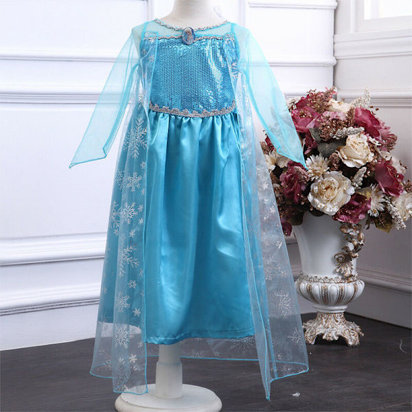 Frozen Princess Cape Cloak Klänning Kostym för Flicka Style - 2 130