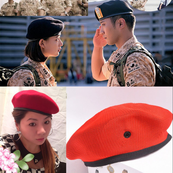 Militär Armé Soldat Hat Ull Basker Män Kvinnor Uniform Cap Army Green - Grid