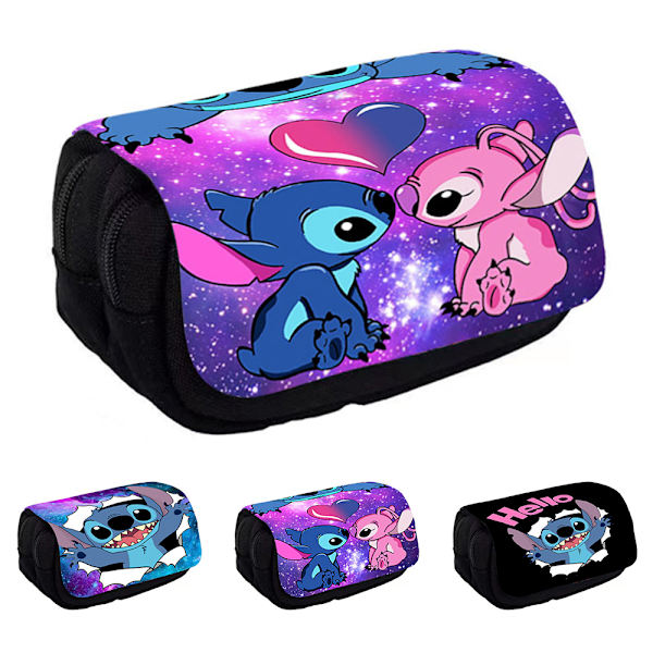 Stitch dobbelt penalhus organizer tegneserie pen box A