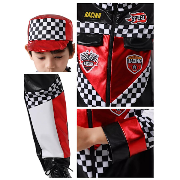 Barn Pojkar Motorracingförare Maskeradkostym Formelbil Cosplay Kläder 140cm