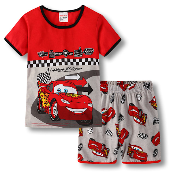 Bil Tecknad Barn Pojkar Flickor Söta Tecknade Figurer Pyjamas Set Kortärmad Toppar Shorts Sovkläder Nattkläder Loungewear Outfits #1 100cm