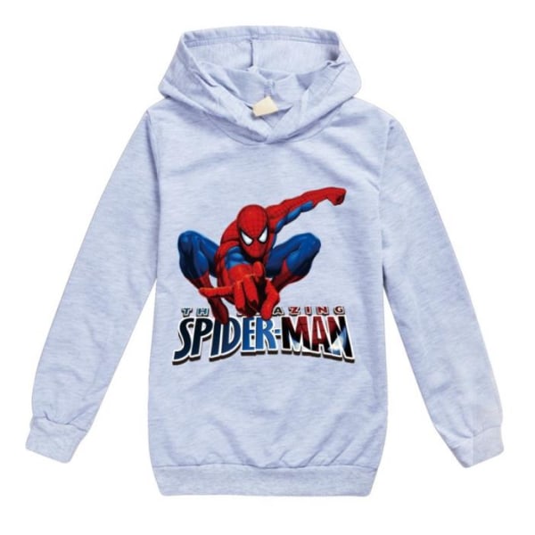 Spider-Man 3D Print Kids Hoodie Coat Långärmad Jumper Toppar grey 160cm