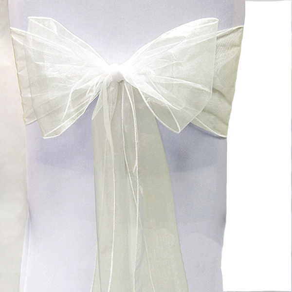 10 stk. Organza Stoltrekk Sløyfe Bryllupsdekorasjon Beige 10 PCS