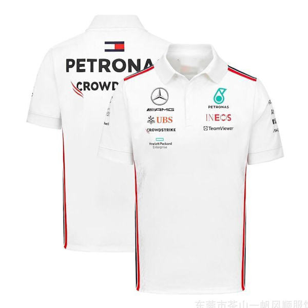 F1-kilpatallin poolopaita, miesten lyhythihainen poolopaita, rento T-paita, topit White L