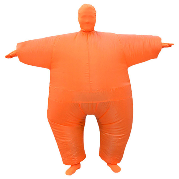 Sumo Uppblåsbar Dräkt Tjock Maskerad Uppblåsbar Outfit Knubbig Uppblåsbar Herrkostym orange