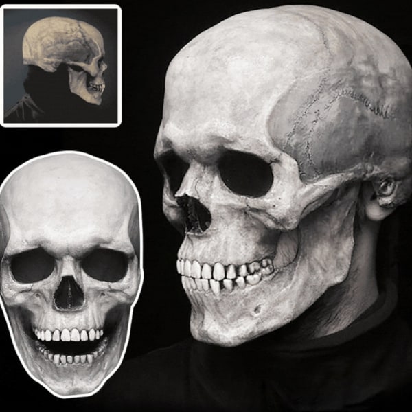 Halloween Dödskalle Cosplay Mask Skräck Rörlig Munskydd dark color