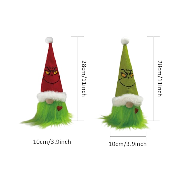 Jultomte Dekorationer Dock Jultomte Dockar Söta Handgjorda Håller Glad Grinchmas Bräde Jultomtar Elf Ornament Red