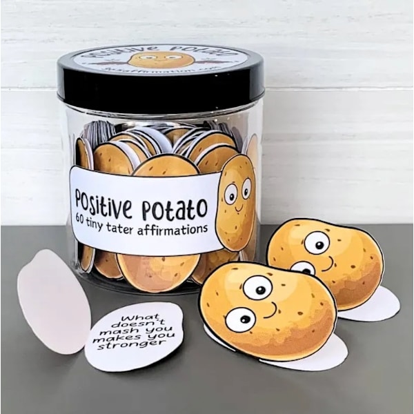 Positiva Pickle Emotionellt Stöd Bekräftelse Kort, Mini Positiva Bekräftelser Kortburk B-Potatoes for 30 days