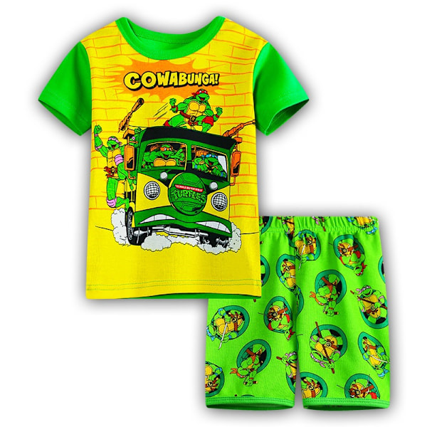 Ninja Turtle Barn Pojkar Flickor Söta Tecknade Figurer Pyjamas Set Kortärmade Toppar Shorts Sovkläder Nattkläder Loungewear Outfits #2 120cm