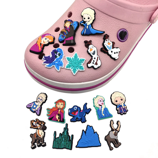 16-pack Frozen Elsa Olaf Snowman Anna tecknad skor Croc Charms tillbehör skor knappar dekoration 16PCS