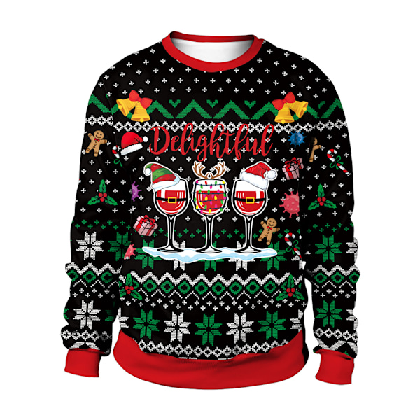 Unisex Jultröja för Kvinnor och Män - Rolig 3D-Tryckt Pullover B L