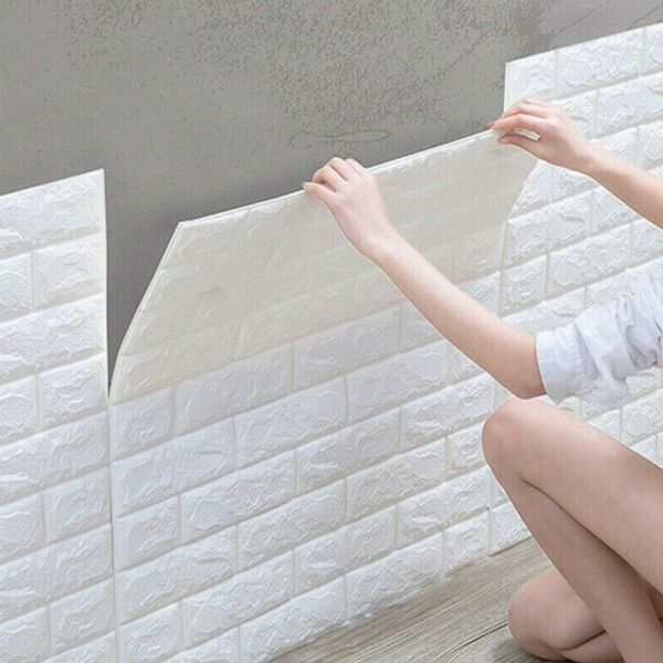10 KPL Laattaseinätarra Itseliimautuva Tapetti 3D Vaahtomuovilevy red