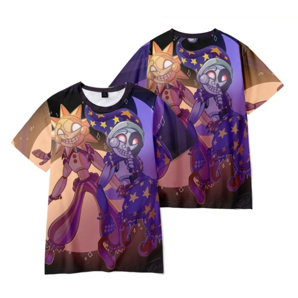 Sundrop Fnaf Print Rundhalsad Lös Kortärmad T-shirt D 120cm