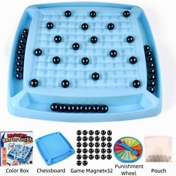 Päivitetty magneettinen shakkipelisetti, jossa on magneettinen lautapeli 32 magneetilla, strategiapeli, perhepeli 32PCS