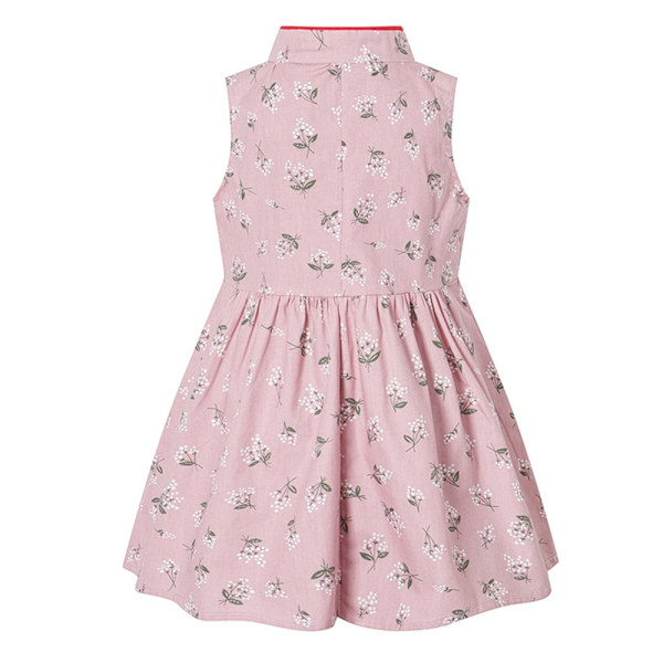 Småbarn Flickor Blommigt Tryckt Cheongsam Klänning Sommar Semester Fest Solklänning Pink 100cm