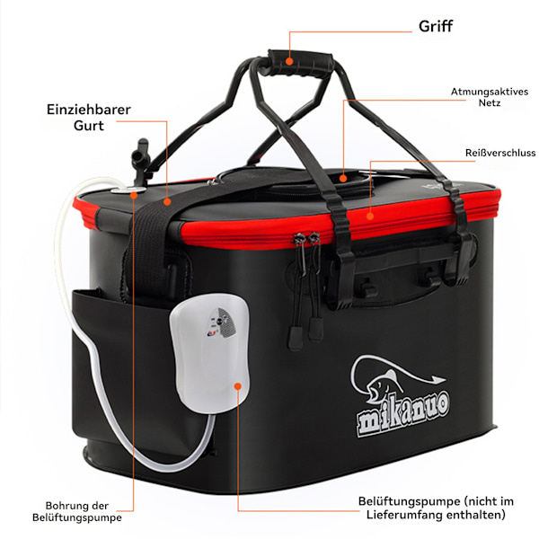 [3-dagers forsendelse] Fiskekasse, 23L fiskebag, fiskeboks, sammenleggbar bøtte, agnfiskerom