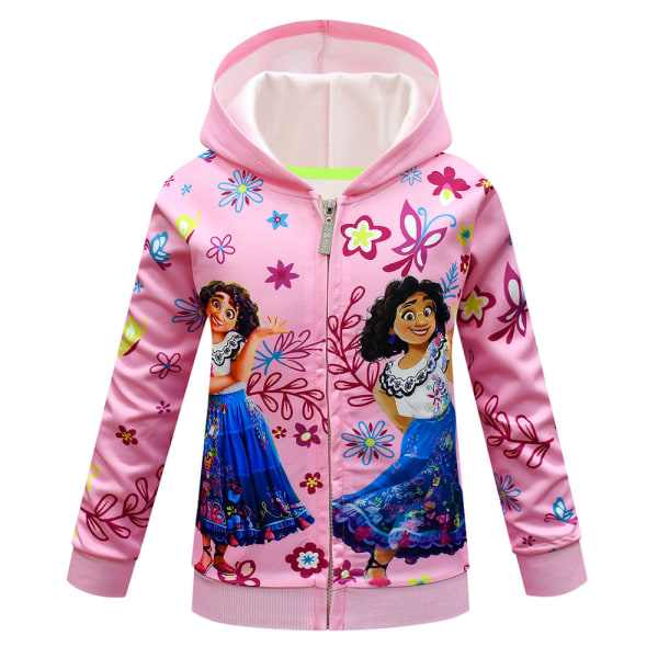 Kids Encanto Long Sleeve Zip Up Graphic Jacket Coat Pink 140cm
