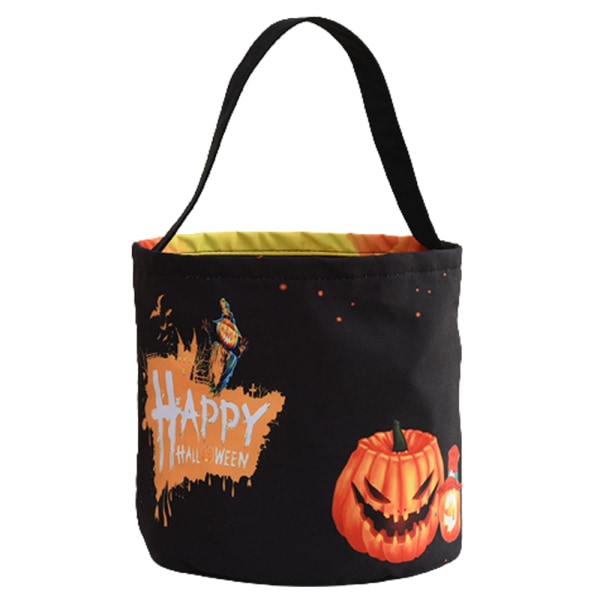 Halloween lysande godispåsar lysande pumpa hink dekoration Black