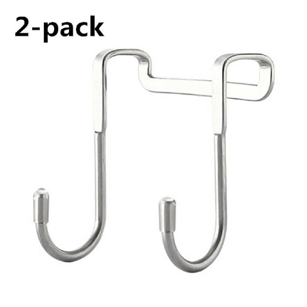 2 st. Krokar för skåpsdörrar Dubbla krokar J-formade klädkrokar 2pcs