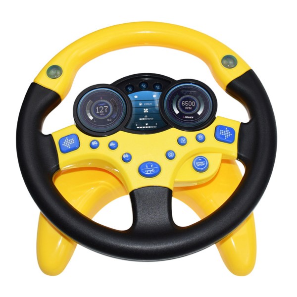 Simulerad körkontroll rattleksak med ljud Yellow-Black