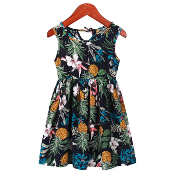 Børnepiger Blomstret Tank Kjole Sommer Ærmeløs Sommerkjole #10 130