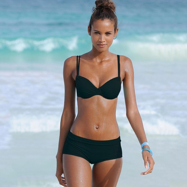 Sommar mode kvinnor enfärgad delad bikini kost 0ea9 | Fyndiq