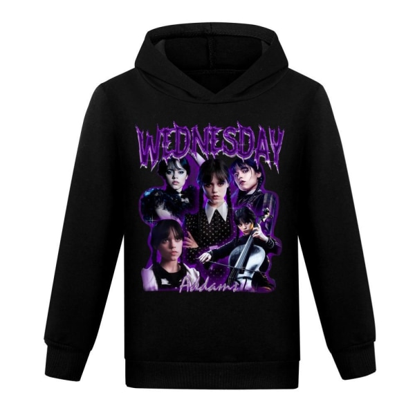 Kids Höst Vinter Onsdag The Addams Family Hoodie Sweatshirt black 130cm