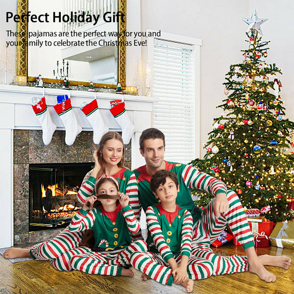 Jultomten Familjematchande Pyjamas Nattkläder Vuxna Barn Pyjamas Set Men L