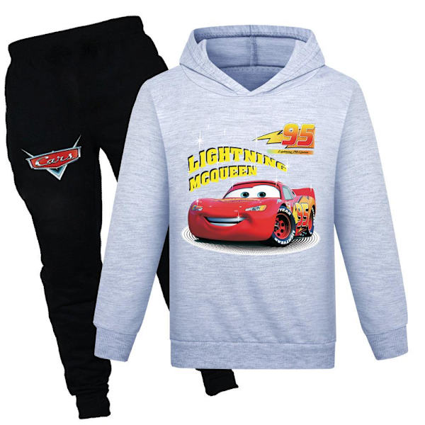 Barn Pojke Bil Tryck Träningsoverall Hoodie Topp + Byxor Outfit Halloween grey 140cm