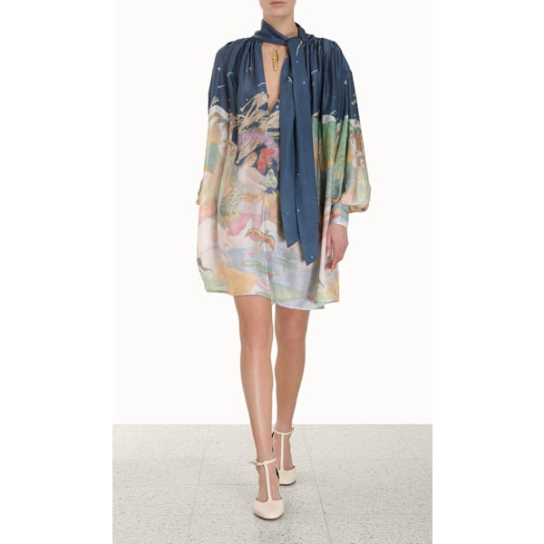 Damekjoler Snørekjoler Sommerkjoler Trendy Blomsterprint Langærmet Midikjoler Afslappede Flydende Kjoler 2XL