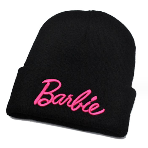 Barbie-elokuvan vaaleanpunainen hattu, asusteet lapsille, muodikas neulepipo black