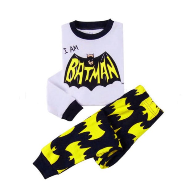 Spiderman Batman långärmad byxor outfits pyjamas för barn #2 100cm
