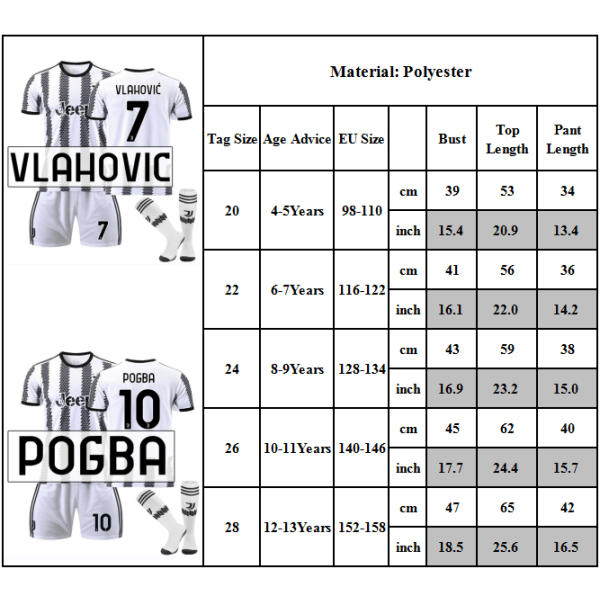 Di Maria #22 Vlahovic #7 Sportwear Barnfotbollströja #22 8-9Y