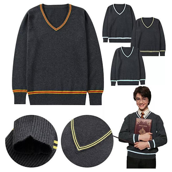 Harry Potter Vuxen Tröja Gryffindor Ravenclaw Slytherin Hufflepuff Toppar B S