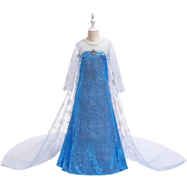 Frozen Aisha Princess Sequin Cape Klänning Balklänning för flicka 7-8 Years