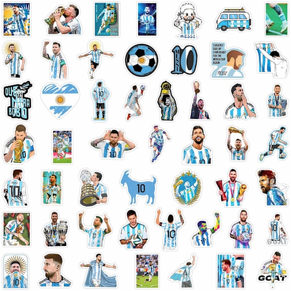 50 st Lionel Messi Fotbollsstjärna PVC-klistermärken för Bil Bumper Laptop Skateboard Telefon 50PCS