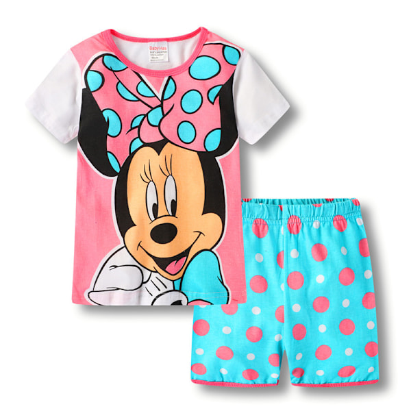 Minnie Barn Pojkar Flickor Söta Tecknade Figurer Pyjamas Set Kortärmad Toppar Shorts Sovkläder Nattkläder Loungewear Outfits #6 95cm