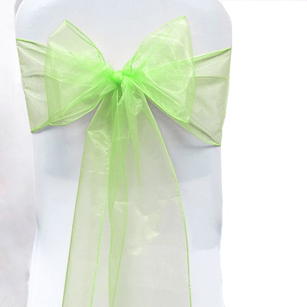 10 stk. Organza Stoltrekk Sløyfe Bryllupsdekorasjon Light Green 10 PCS