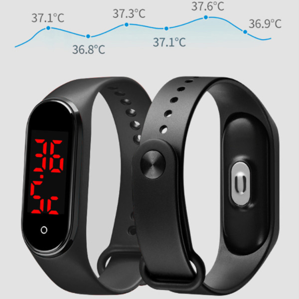 Smart Watch Temperaturövervakning Black