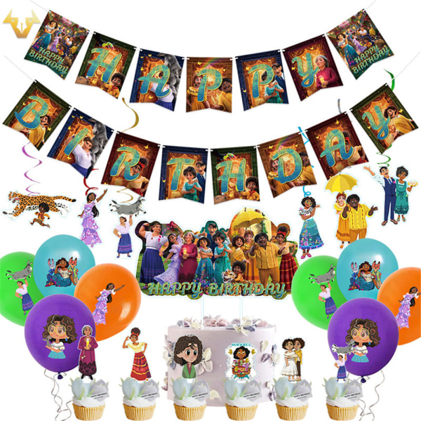 Encanto Party rekvisita för barn födelsedagsfest banner ballong
