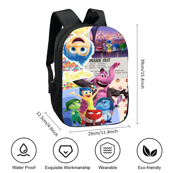 Inside Out 2 Reppu Lasten Juniorikoululaukku Matkaopiskelijan Olkalaukku C