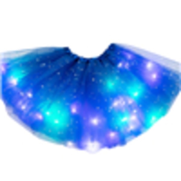 Barn LED Tutu Kjolar Maskeraddräkt Elastisk Midja Korta Kjolar Present Royal Blue