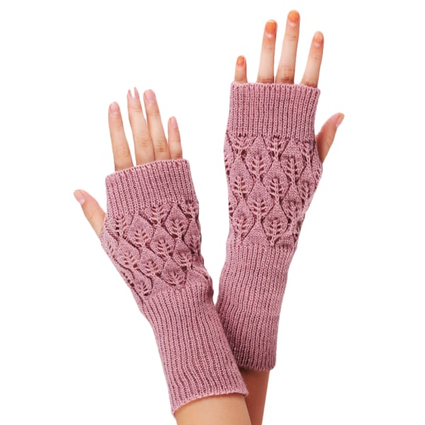 Kvinnors fingerlösa handskar handskar halvfinger handskar Leather Pink