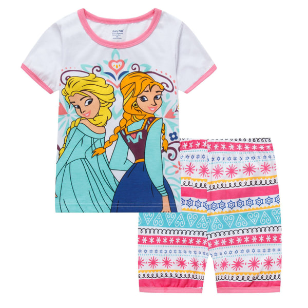 Girls Princess Pyjamas Set T-shirt Shorts Outfits Set A 3-4 Years